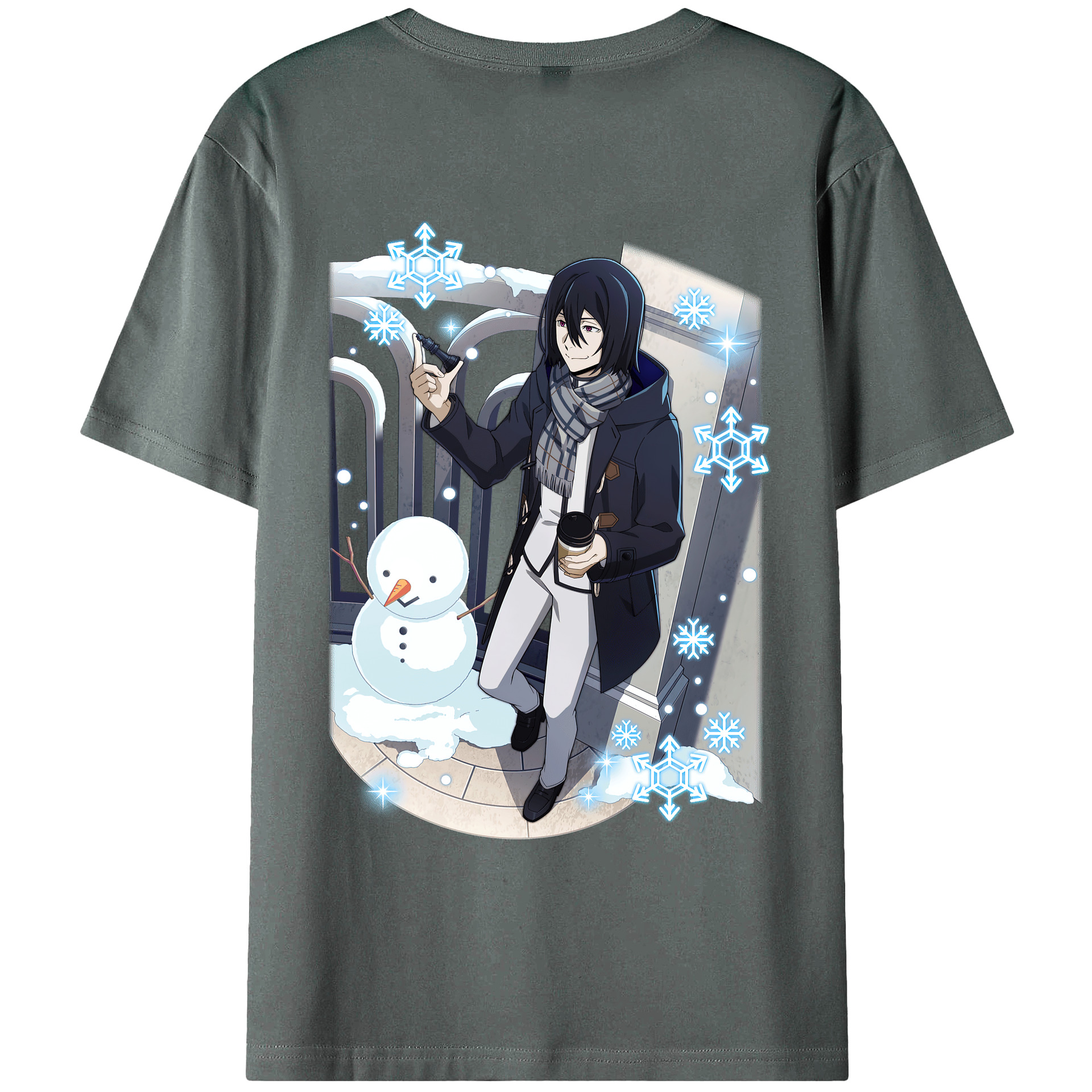 （画像用） 文豪ストレイドッグス Bungo Stray Dogs 綿100％ メンズ半袖Tシャツ（バックプリント） 通気性